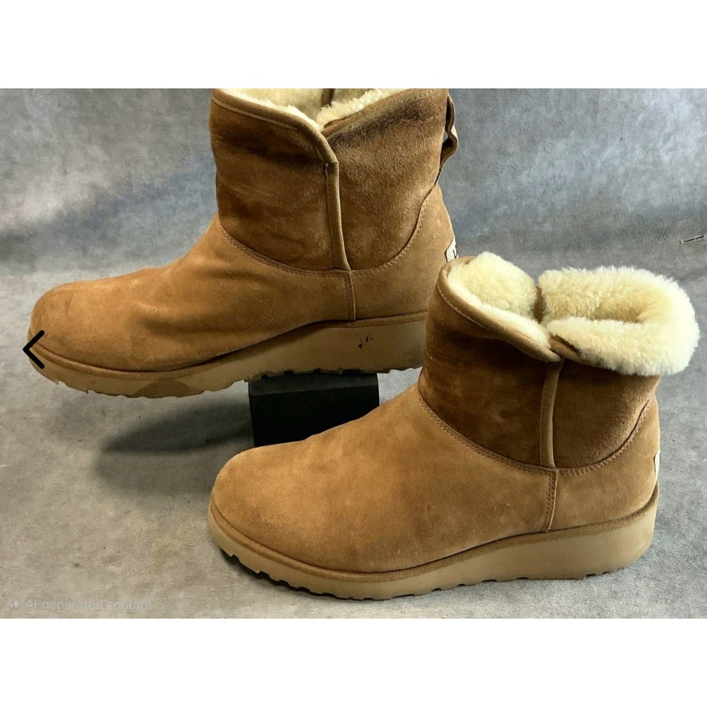Ugg Kristin Classic Slim Chestnut Suede Wedge Ankle Boots 1012497 8.5 w/ box - Picture 4 of 9